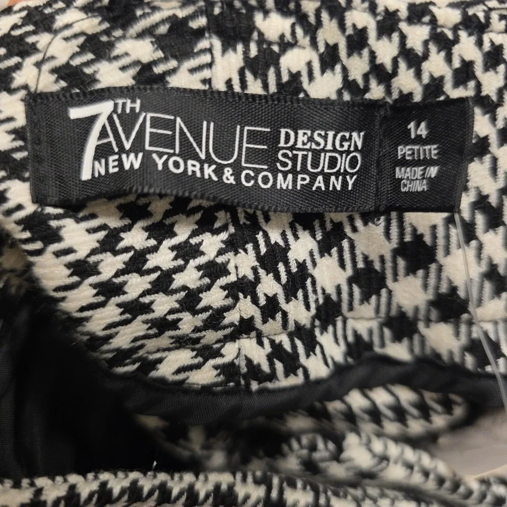 NEW 7th avenue Design Studio NY&CO Pants 14 Petite Black And White Checkered - Picture 5 of 8